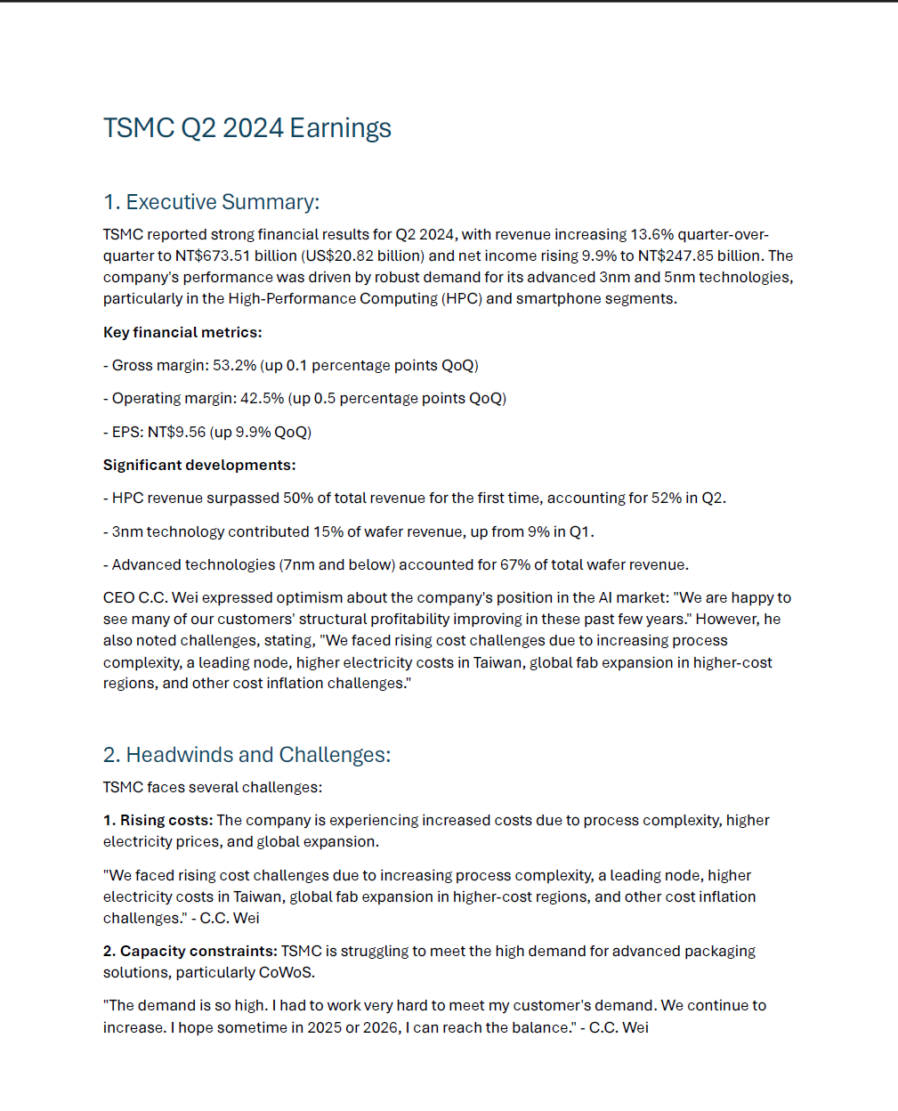 The Semiconductor Investor Earnings Insights Handbook - (Q2 2024 E-Book Digital Edition)